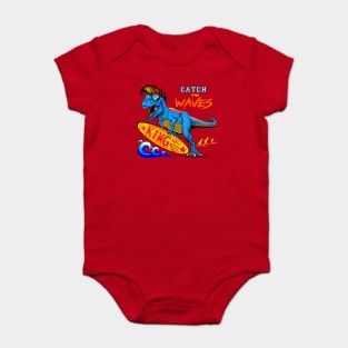 surfer king dino t rex Baby Bodysuit